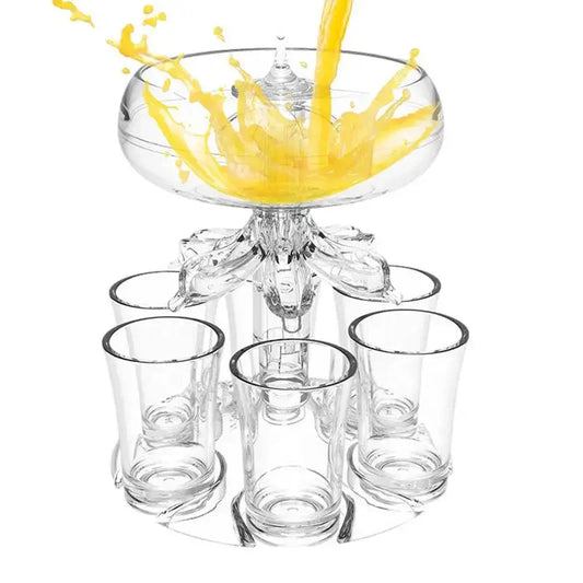 6-Cup Shot Glass Filling Station with Holder