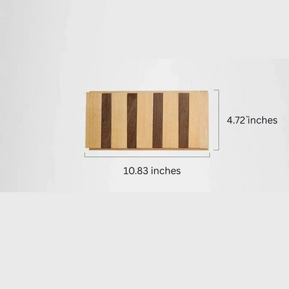 Wall-Mounted Wooden Coat Rack with Hooks