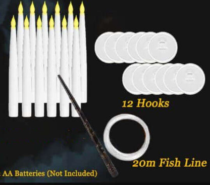 20 Floating LED Taper Candles with Candle Holders and Remote Control
