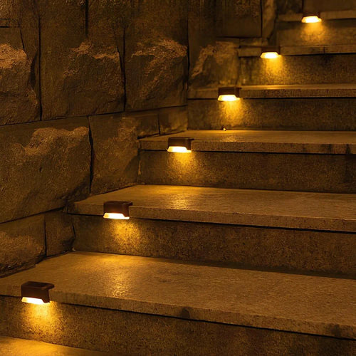 Solar-Powered LED Step Lights for Outdoor Stairs, Garden Paths, and Patios