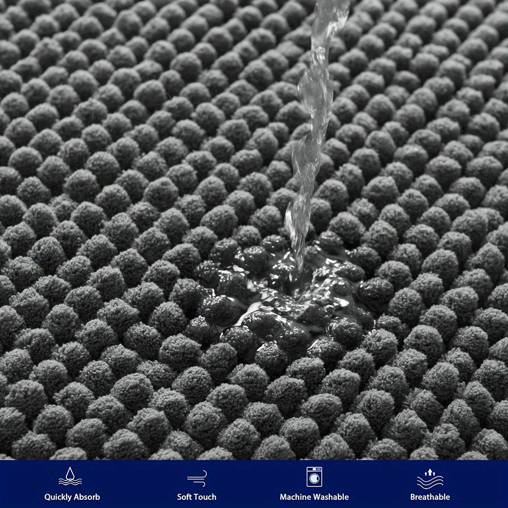 Ultra-Soft Chenille Bath Mat – Non-Slip & Quick-Drying