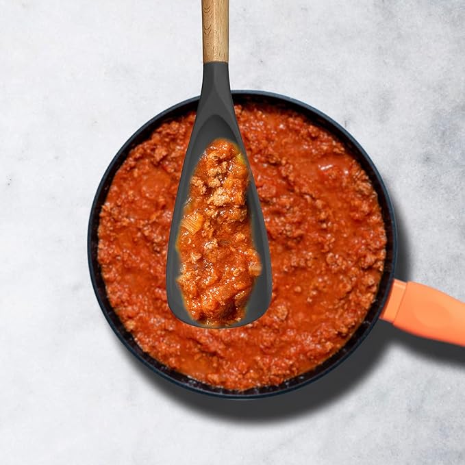 Versatile Cooking Spoon & Turner | Heat Resistant up to 230°C, BPA-Free Silicone | Gentle on Non-Stick Surfaces | 29×7 cm
