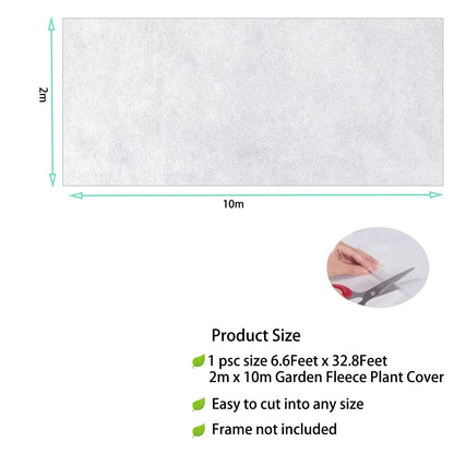 White Plant Protection Fabric - Frost and Insect Barrier, Light-Transmitting