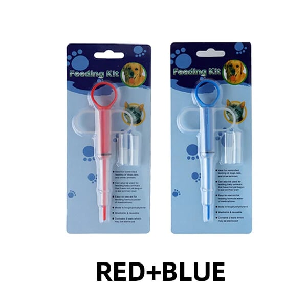 Pet Medication Dispenser with Soft Silicone Tip | Dual Nozzles for Pills & Liquids | Effortless Dosing
