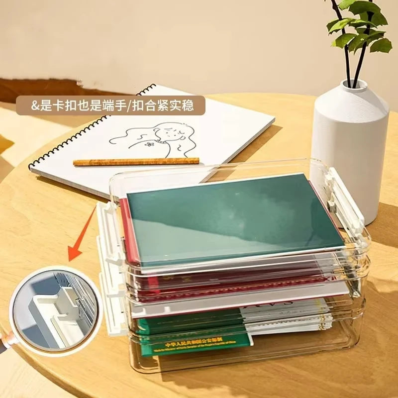 Stackable A4 Document Box – Transparent and Dust-Proof
