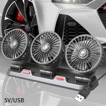 Electric Fan with 3 Adjustable Heads