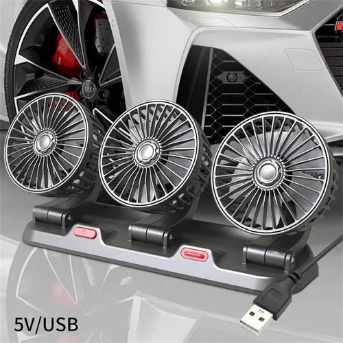 Electric Fan with 3 Adjustable Heads