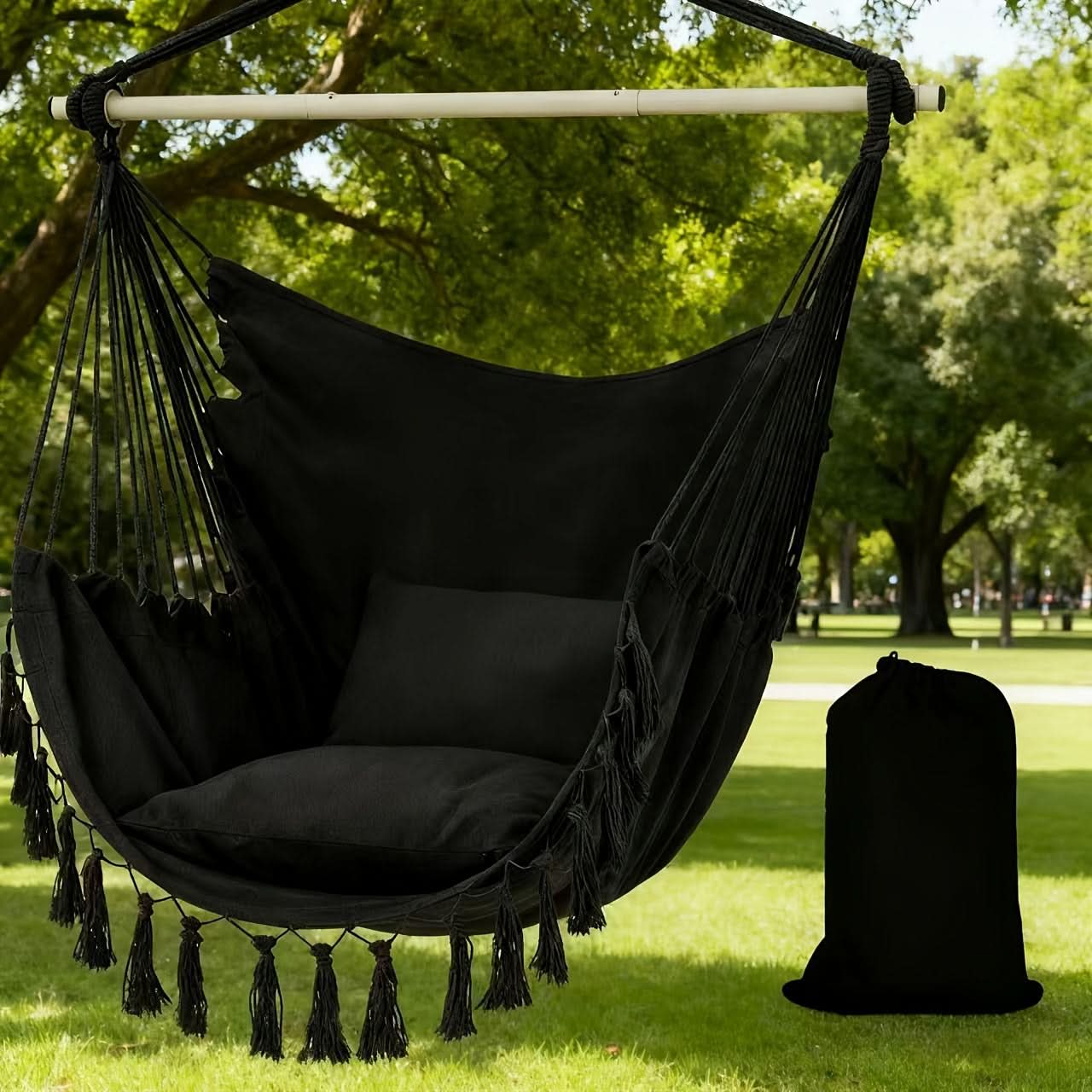 Portable Hammock Chair with Hanging Tassels