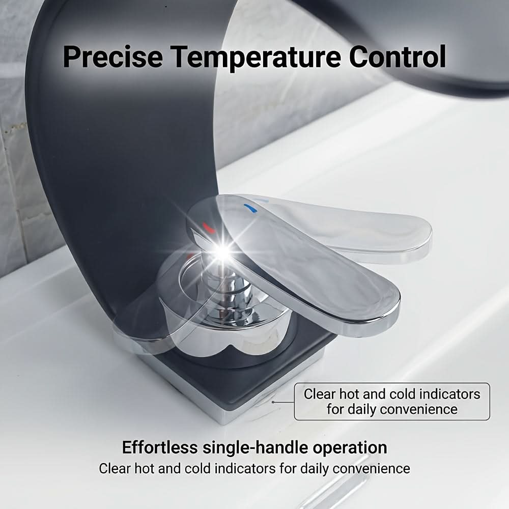 Mirror Basin Faucet with Waterfall Stream Design