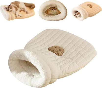 Cozy 3-Layer Pet Sleeping Bag for Cats & Small Dogs