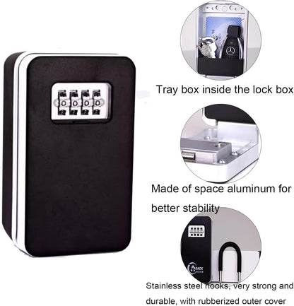 Outdoor Key Safe – Secure Key Box with Adjustable Code for Home, Includes Mounting Kit (Wall Mount)