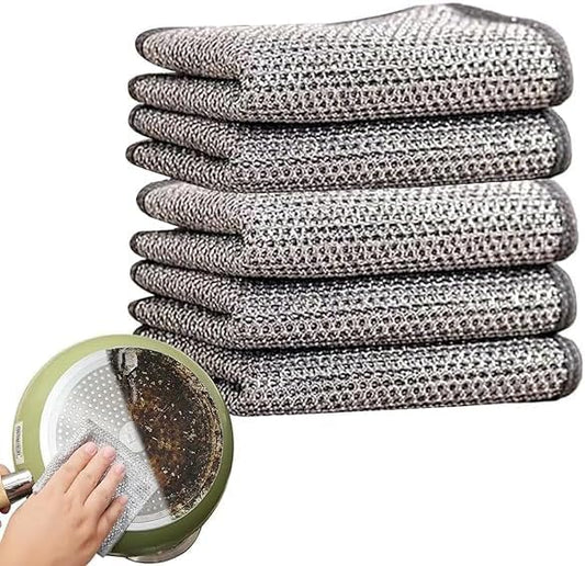 5-Pack Stainless Steel Scrubbing Pads for Effortless Cleaning