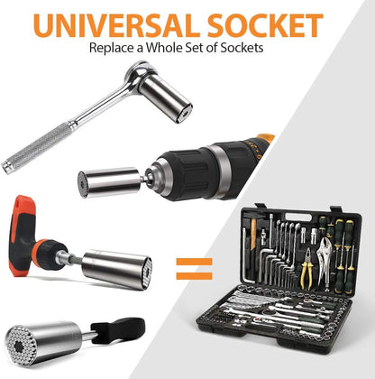 Universal Socket - Replaces Over 100 Sizes of Nuts, Screws, and Bolts