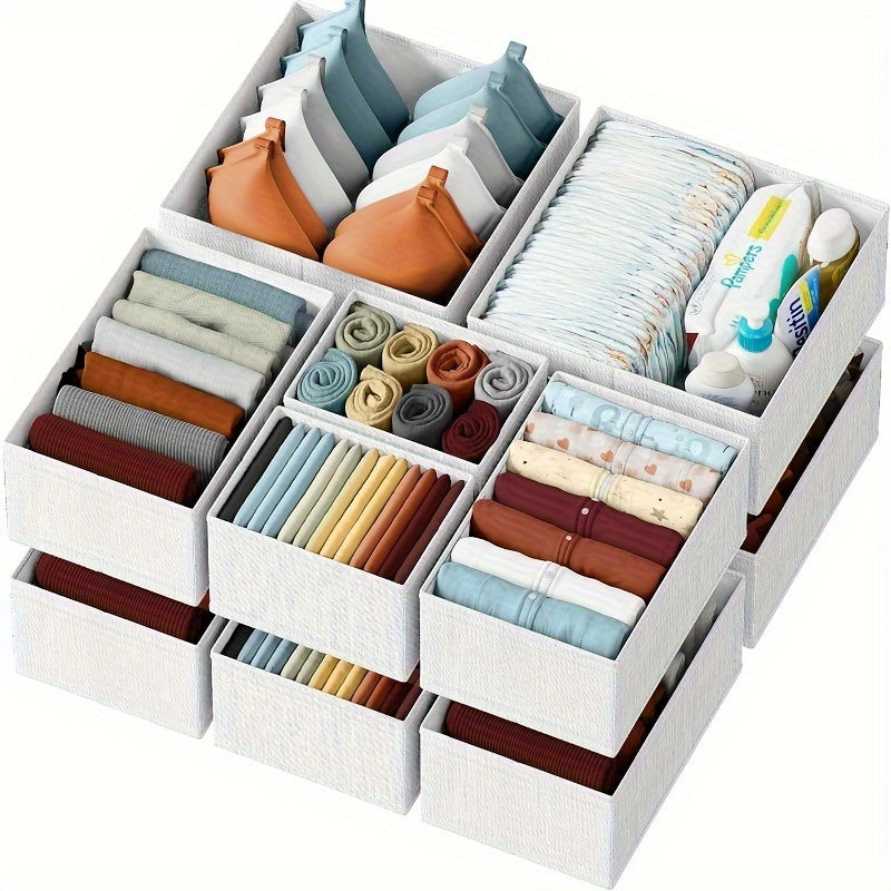 12-Piece Folding Organizer Set for Baby and Kids Clothing – Lightweight and Hygienic, Perfect for Drawers