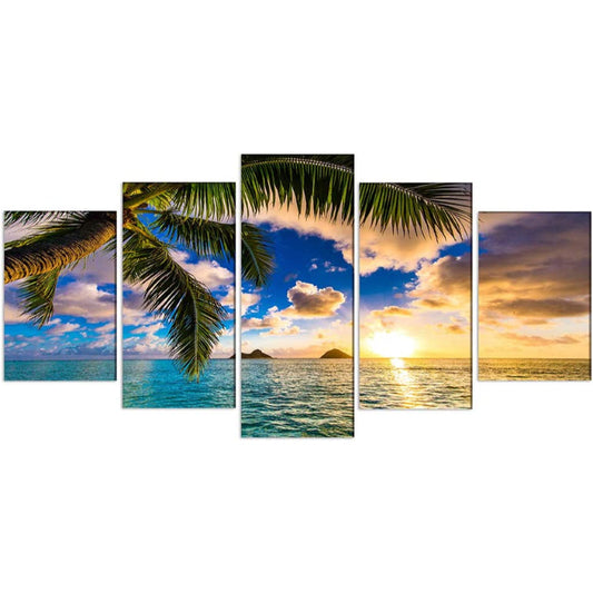Stunning 5-Piece Coastal Sunset Canvas Art Set