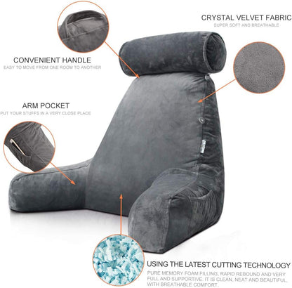 Support Pillow for Reading in Bed – Comfort for Neck, Back, and Arms