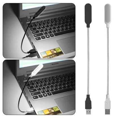 Rechargeable LED Reading Lamp with USB – Flexible Gooseneck, Warm & Cool White, Compatible with Laptop, PC & Power Bank