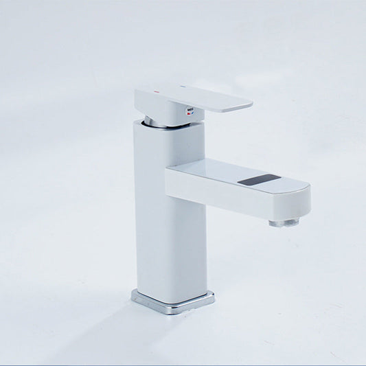 Modern Bathroom Sink Faucet with Digital Display – Low Arch Monochrome