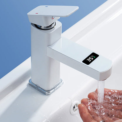 Modern Bathroom Sink Faucet with Digital Display – Low Arch Monochrome