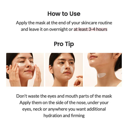 AquaGlow Overnight Hydrogel Mask - Deep Hydration for Radiant Skin (34g, 4 Pack)