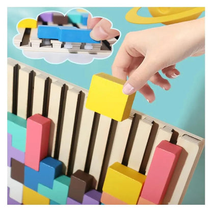 Colorful Wooden Stacking Game for Kids | Boosts Logic & Creativity