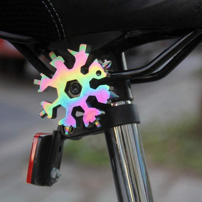 Compact 18-in-1 Stainless Steel Snowflake Multi-Tool