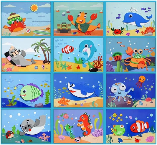 3D Sticker Puzzle Set for Creative Learning - 12 Sheets