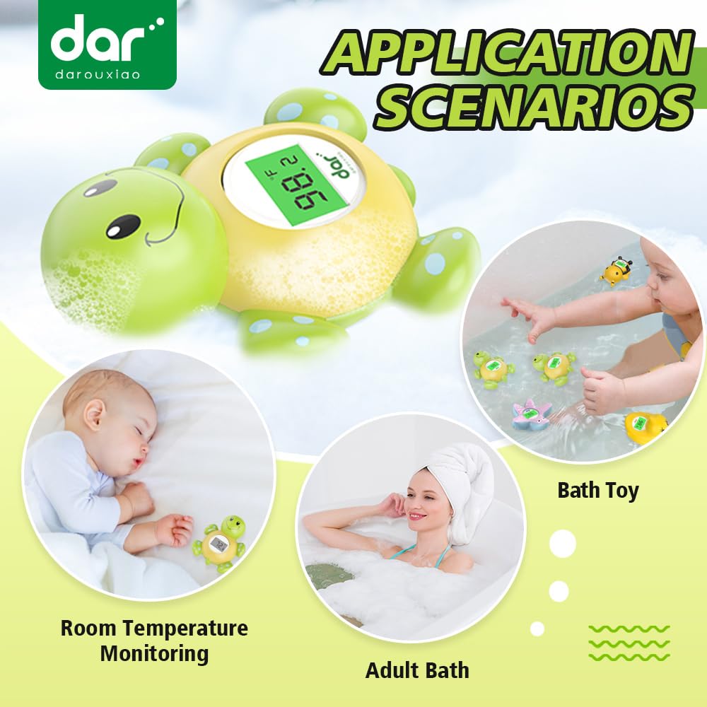 Digital Baby Bath Thermometer with 3 Color Display and Temperature Alert