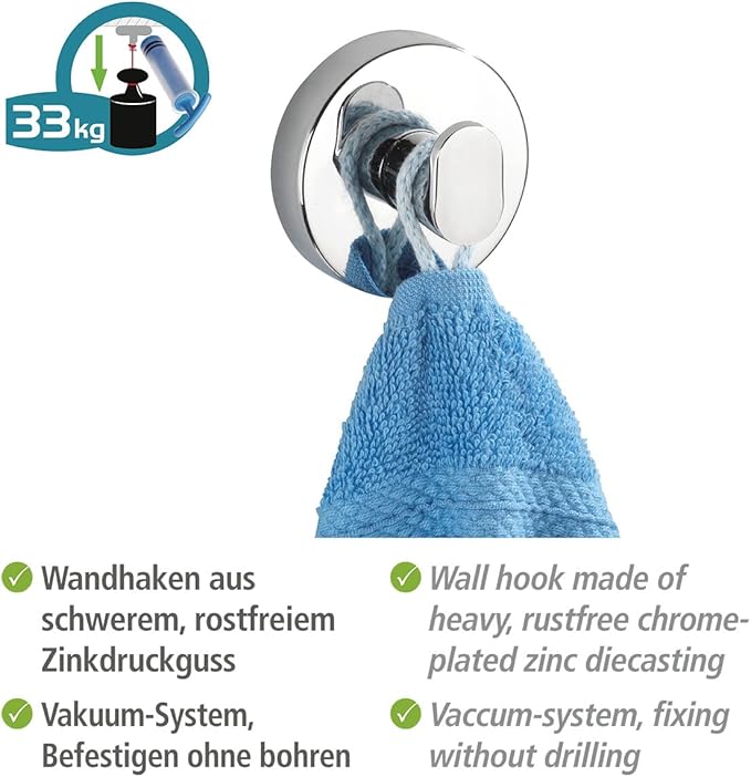 Duo Wall Hooks with Vacuum-Loc – Strong Mounting for Bathroom & Kitchen
