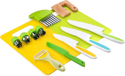 Children's Safe Cooking Set with Play Knives and Cutting Board
