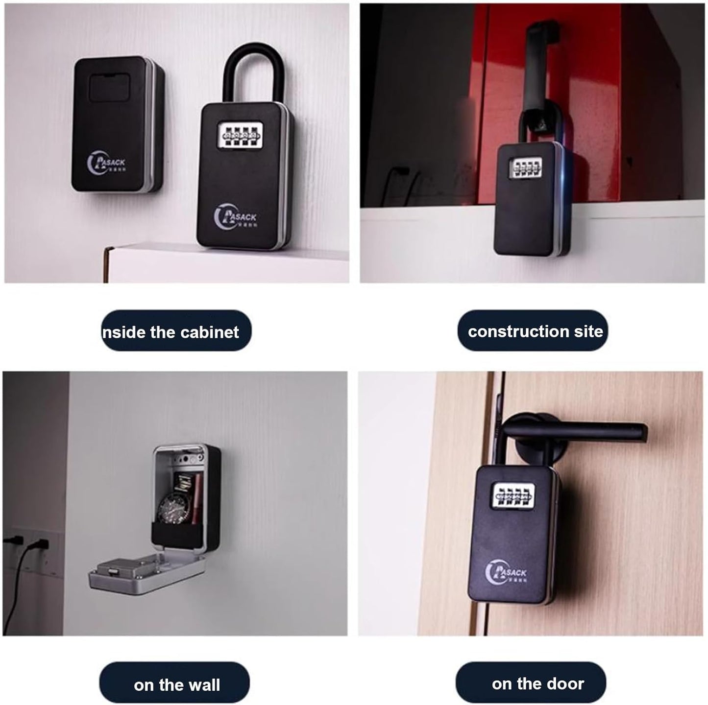 Outdoor Key Safe – Secure Key Box with Adjustable Code for Home, Includes Mounting Kit (Wall Mount)