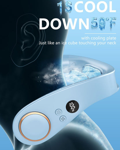Bladeless Neck Fan with Cooling Plate and LED Display – Neck Cooler Pro