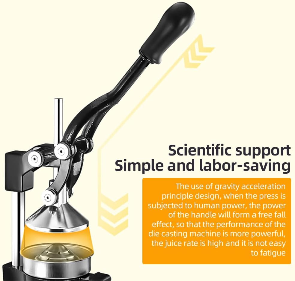Cast Iron Hand Press Juicer – 99% Juice Extraction, Stainless Steel