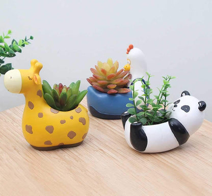 Collection of Playful Animal-Themed Planters
