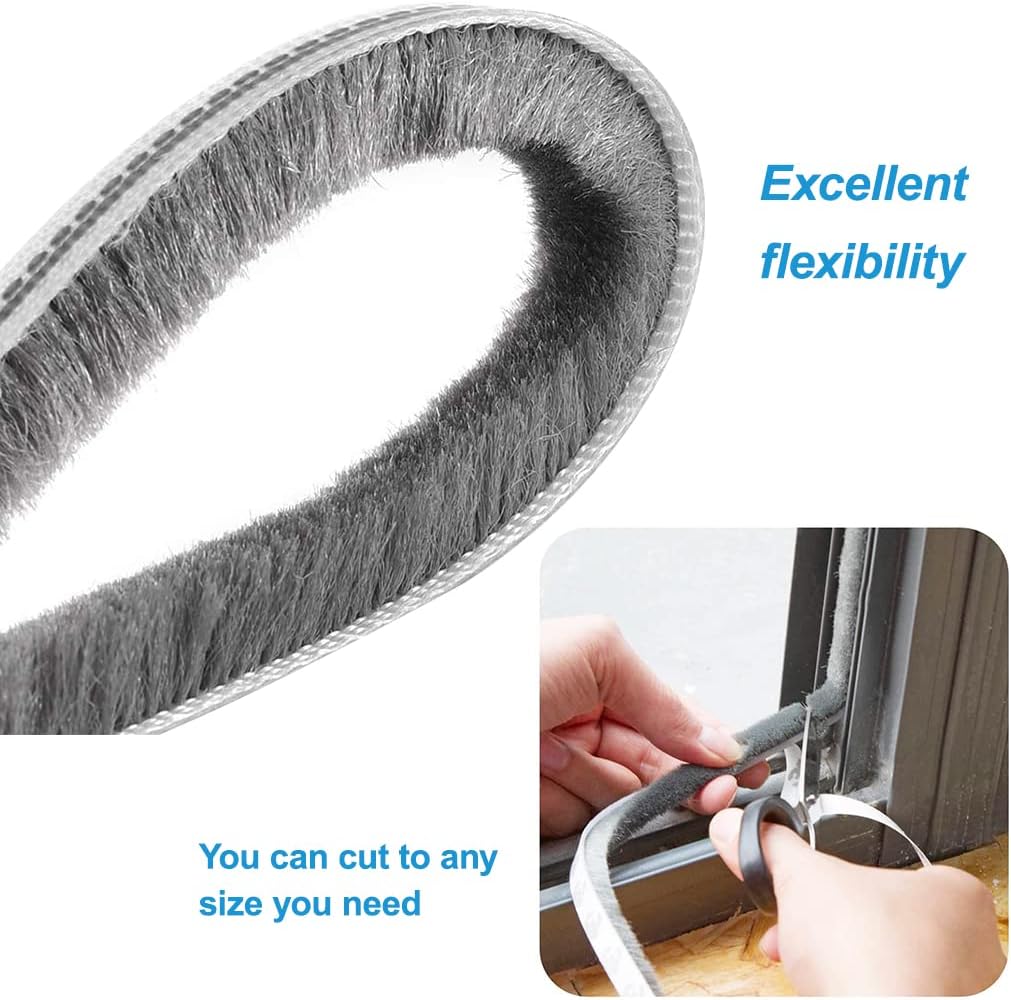Self-Adhesive Door Seal with Brush for Effective Insulation