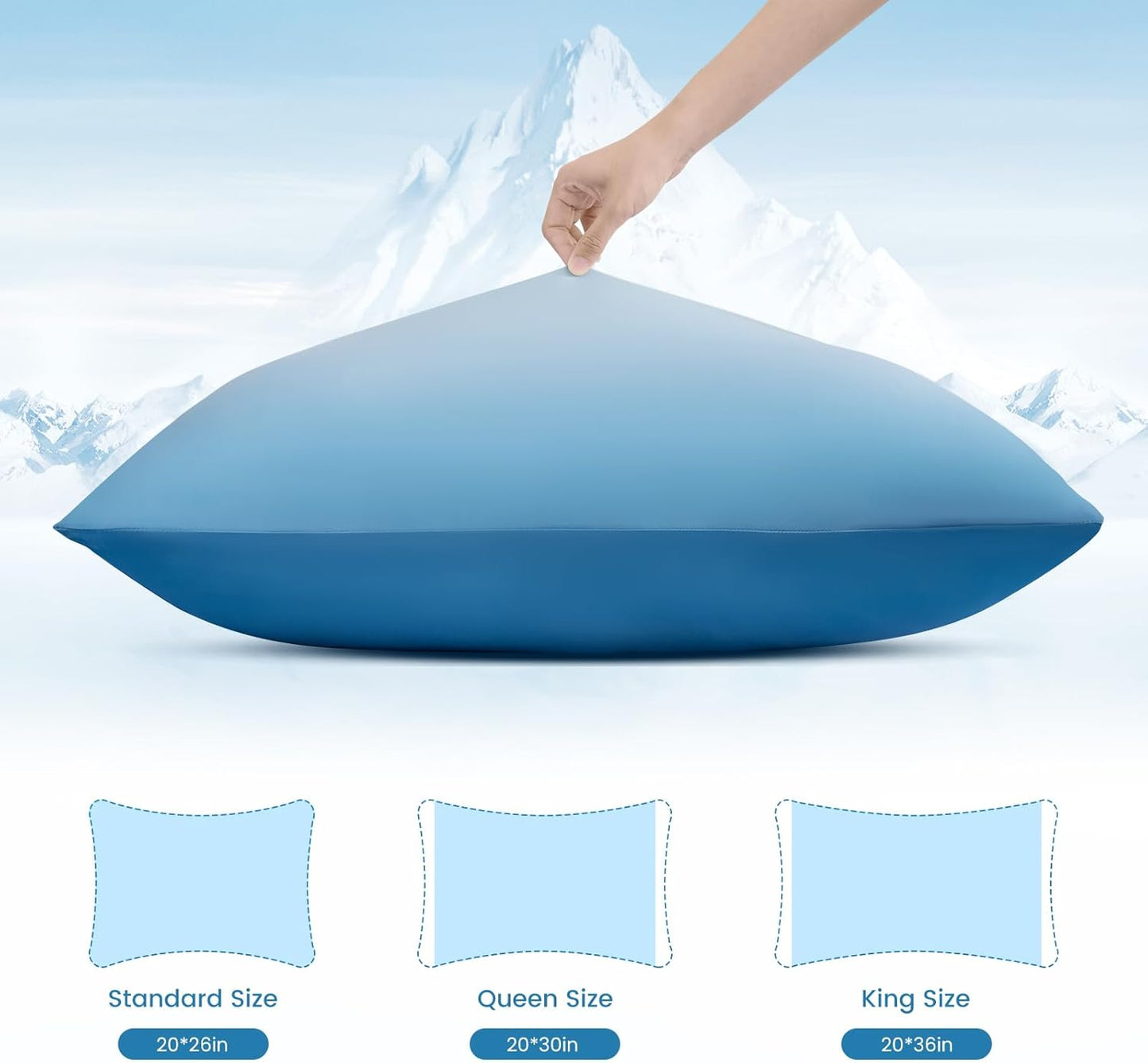 Set of 2 Blue Cooling Pillow Covers – Soft, Breathable, Hair & Skin Care