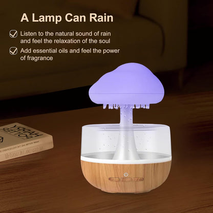 Mushroom-Shaped Humidifier with Colorful Raindrop Atmosphere Light