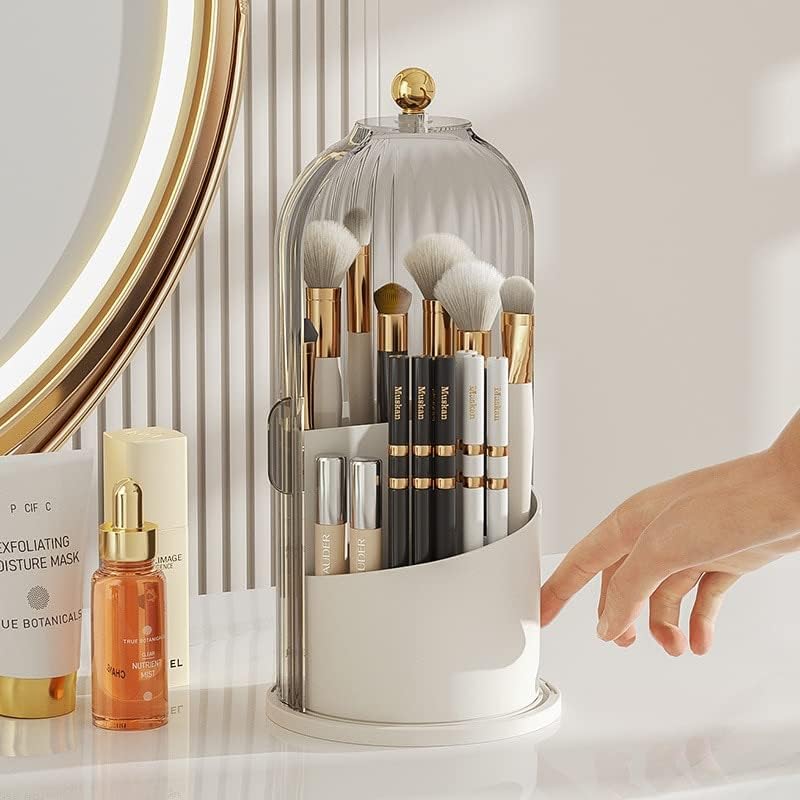 Elegant Rotatable 360° Makeup Brush Organizer – Practical Storage Solution