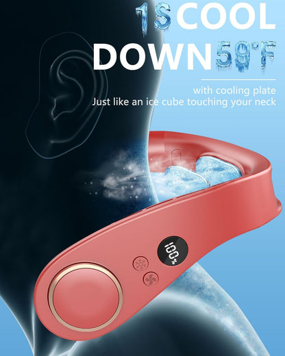 Bladeless Neck Fan with Cooling Plate and LED Display – Neck Cooler Pro
