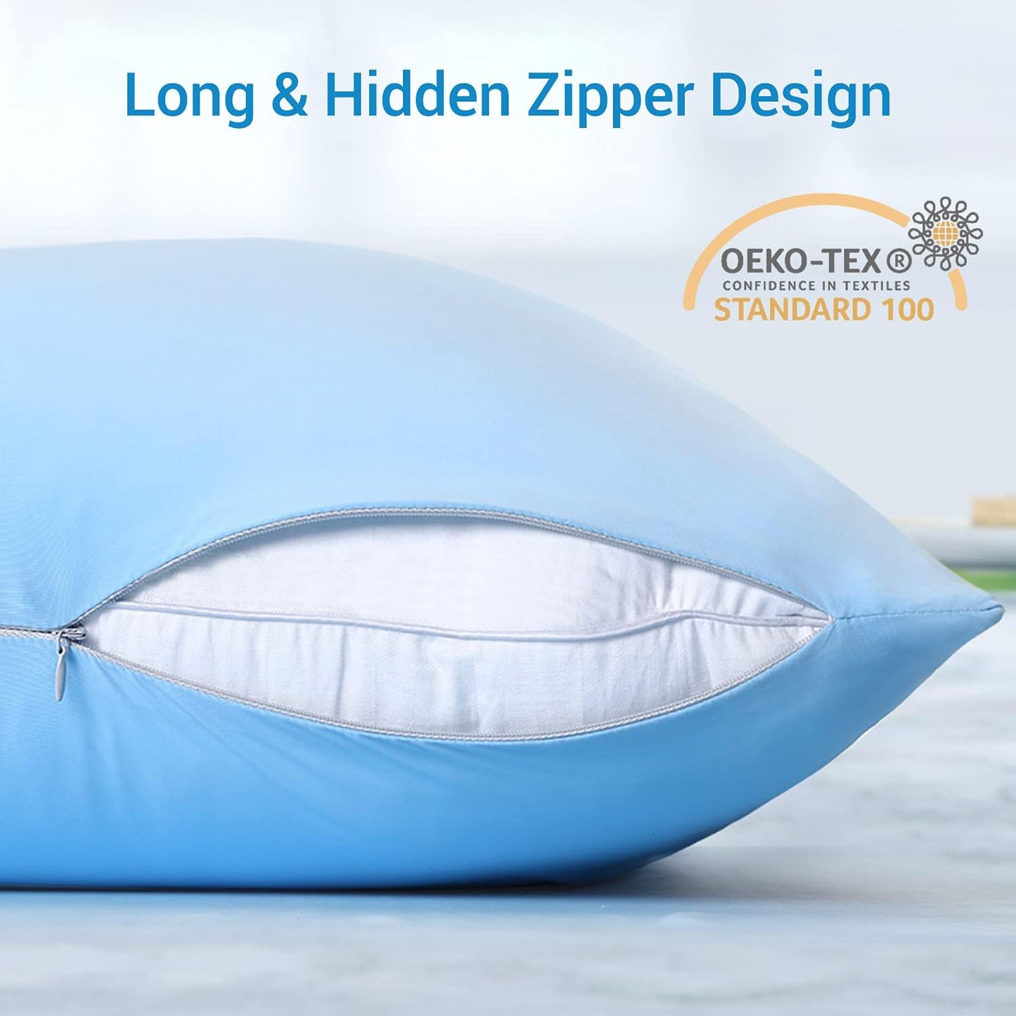 Cooling Blue Pillowcases Set of 2 – Silky Soft Q-Max 0.5