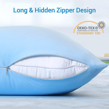 Cooling Blue Pillowcases Set of 2 – Silky Soft Q-Max 0.5