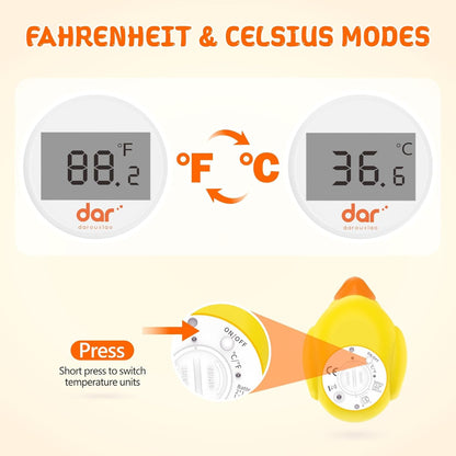 Digital Baby Bath Thermometer with 3 Color Display and Temperature Alert