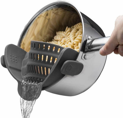 Clip-On Silicone Strainer for Easy Draining