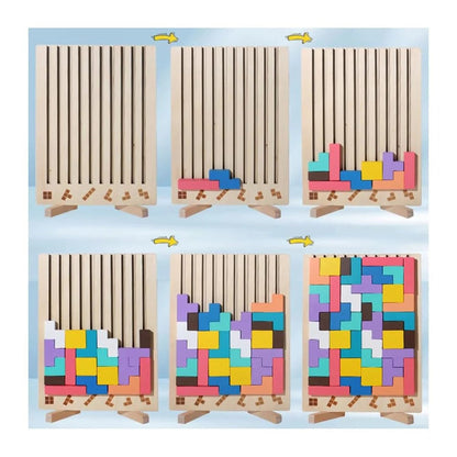 Colorful Wooden Stacking Game for Kids | Boosts Logic & Creativity