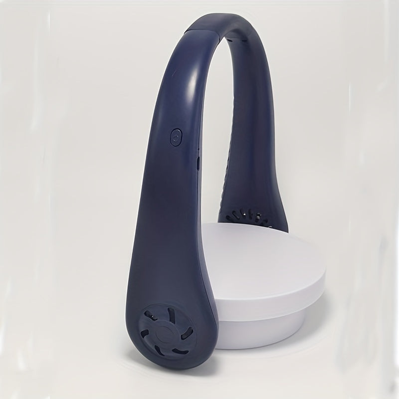 Rechargeable Neck Fan - Hands-Free, Leafless, USB Powered - Ideal for Travel and Office