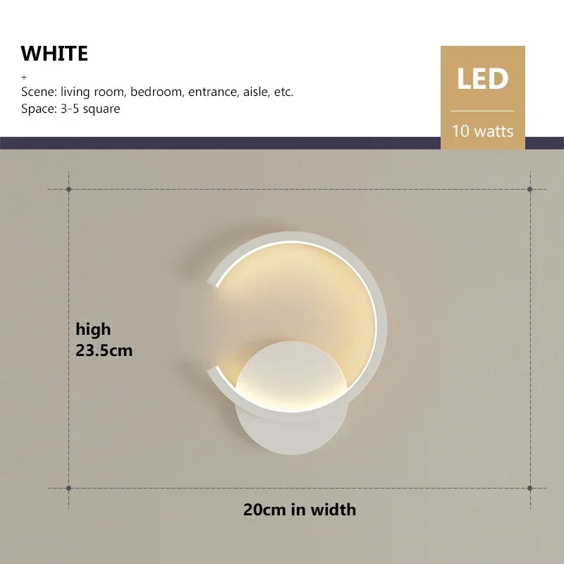 Modern LED Wall Light in C-Shape | Minimalist Indoor Lighting for Living Room, Bedroom & Hallway