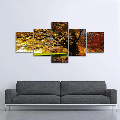5-Piece Autumn Tree Landscape Canvas Artwork Set