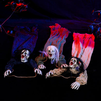 Halloween Ghost Decoration – Creepy Hanging Design with Blood Stains