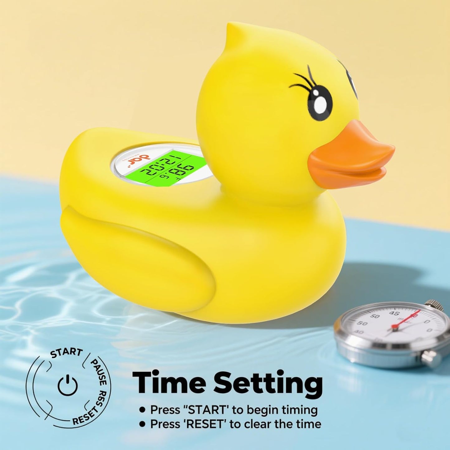 Digital Baby Bath Thermometer with 3 Color Display and Temperature Alert