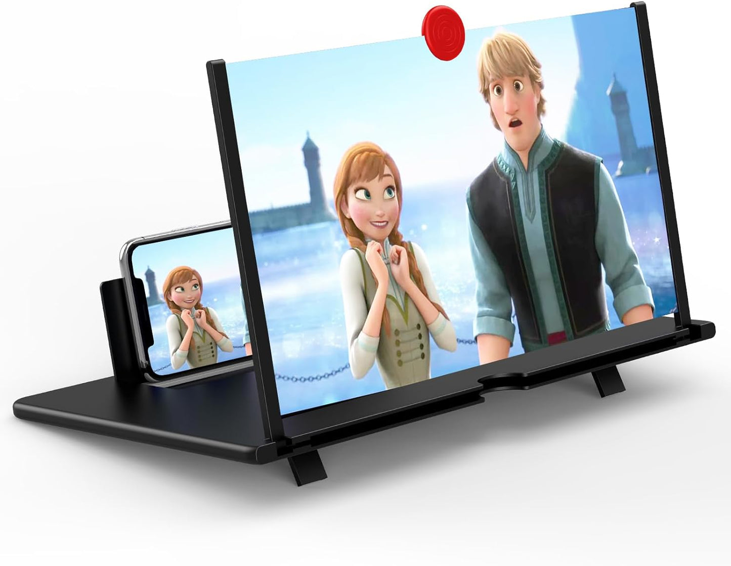 Foldable Smartphone Screen Magnifier with 3D Lens and Anti-Slip Stand